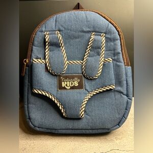 Naturally Kids Denim Blue Backpack with Striped Accents